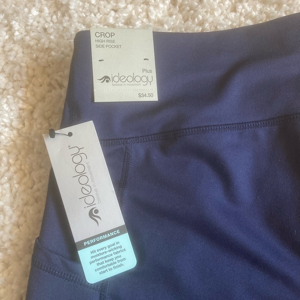 Ideology Size 2X Navy Crop Leggings NWT